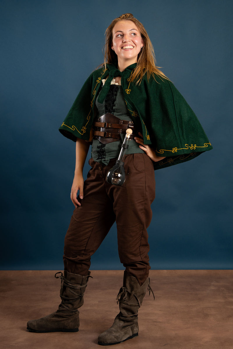 Chaperon Runa, vert, mélange de laine