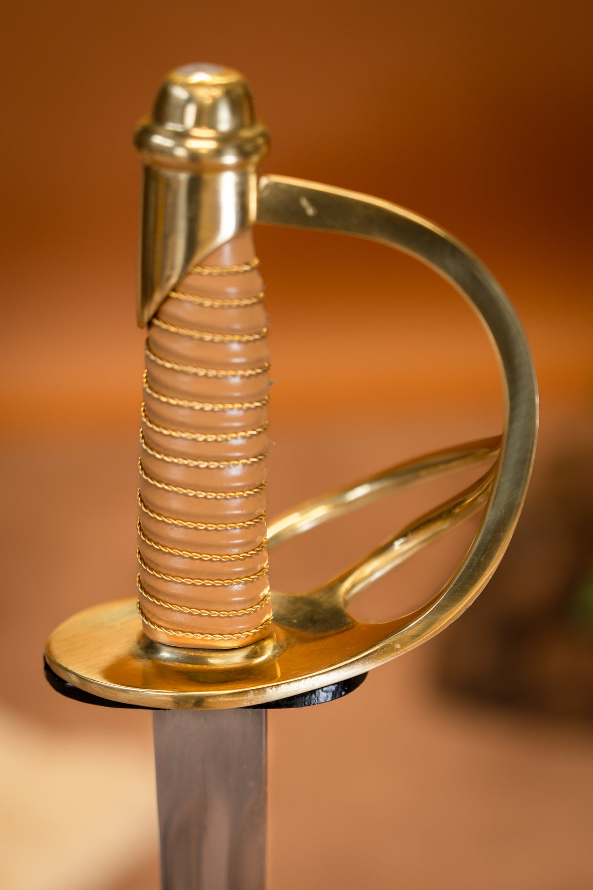 Sable del Ejército Confederado Guerra Civil Americana, semi-afilado