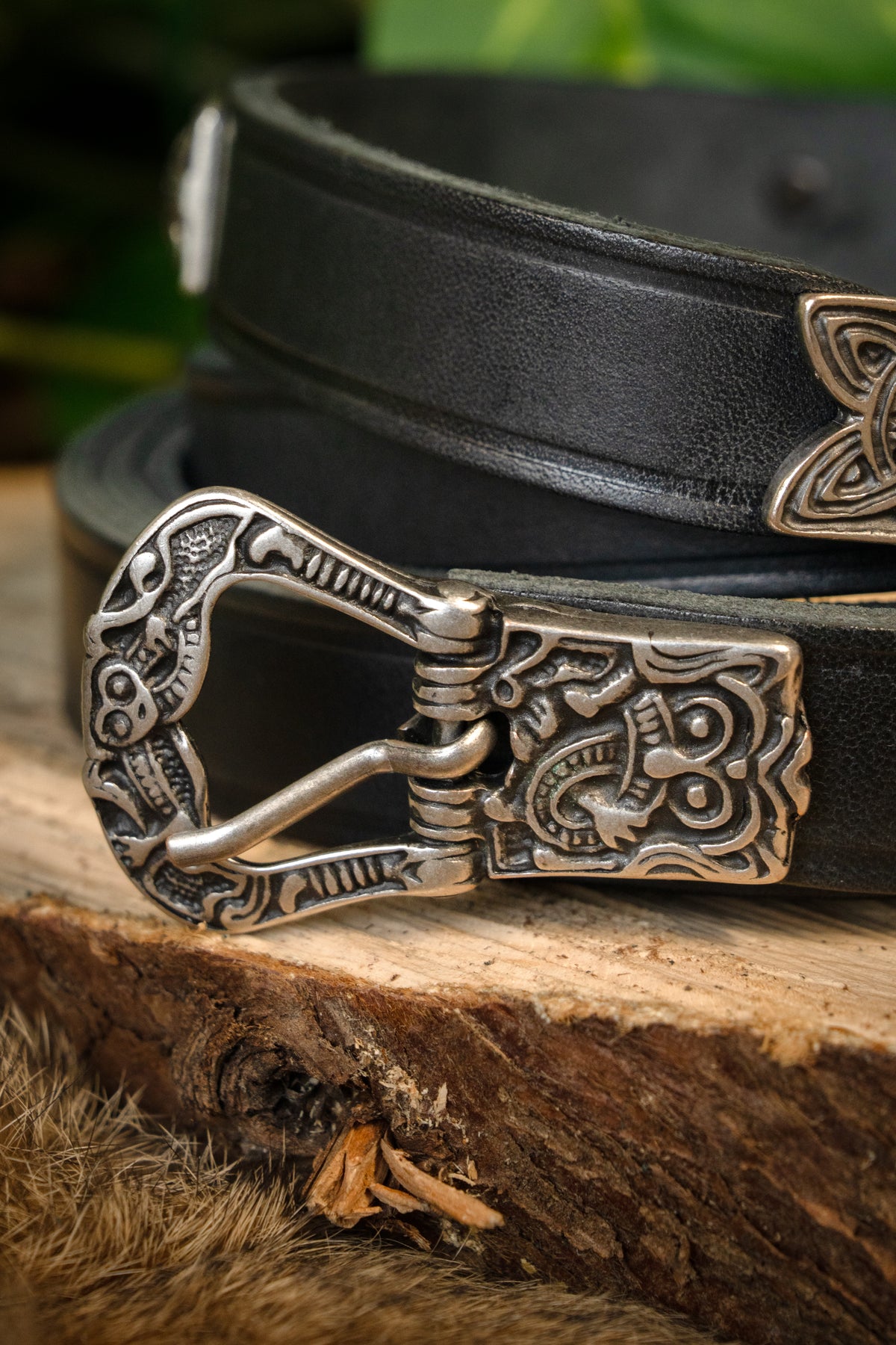 Pas Birka deluxe, czarny, posrebrzany, 165 cm