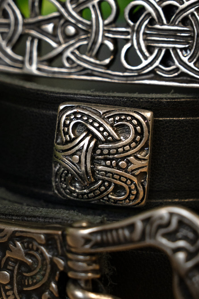 Pas Birka deluxe, czarny, posrebrzany, 165 cm