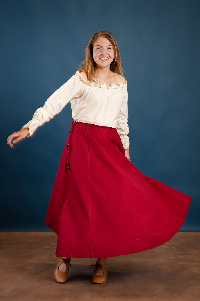 Medeltida kjol Melisende, röd