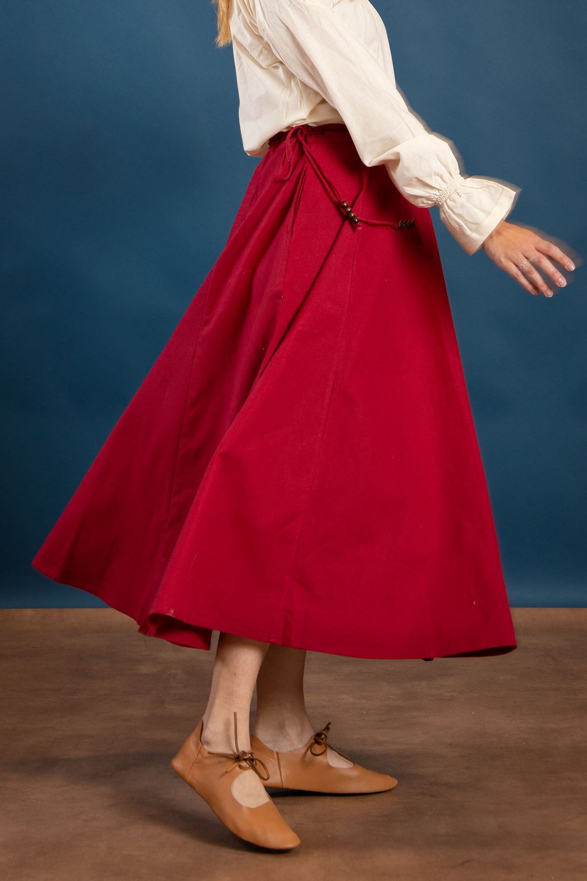 Medeltida kjol Melisende, röd