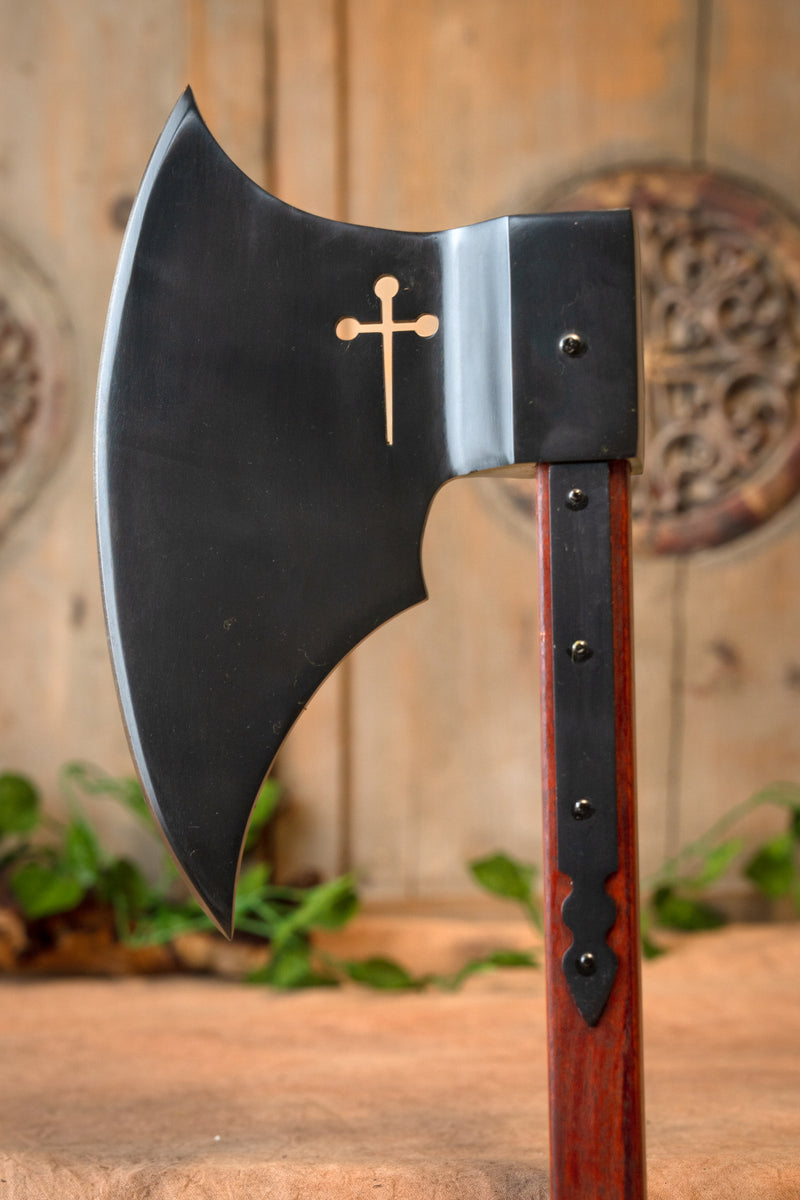 Ascia da guerra tardo-medievale, semi-affilata