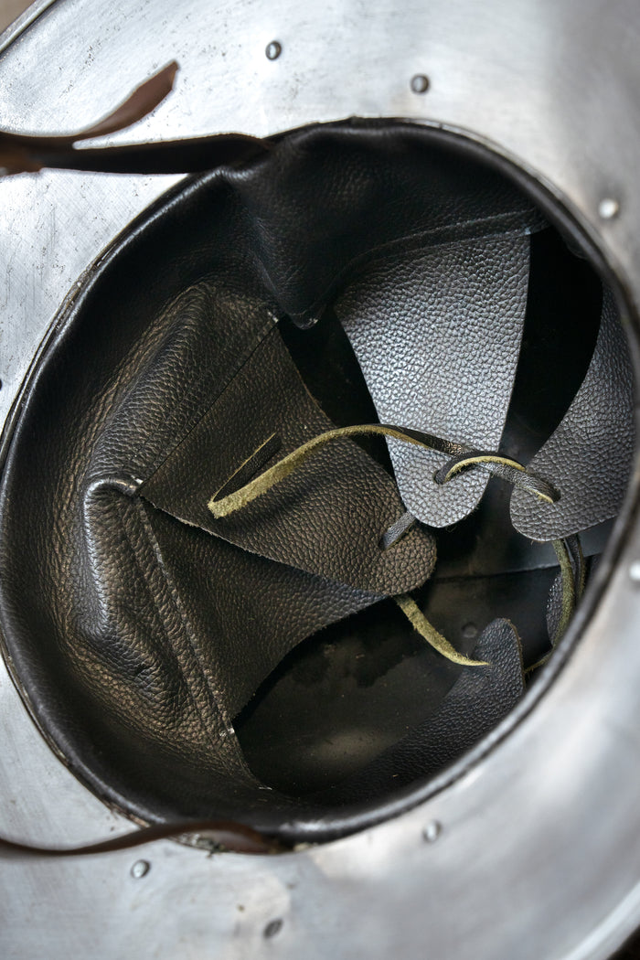 Crusader kettle hat with spangen, 2 mm (battle-ready)