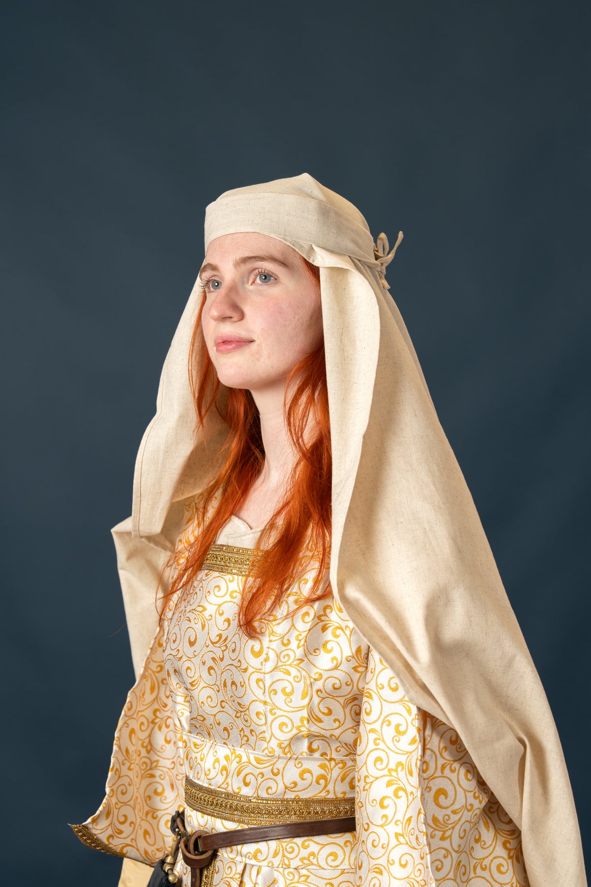 Rectangular veil, 70x200 cm, cotton-linen blend, natural