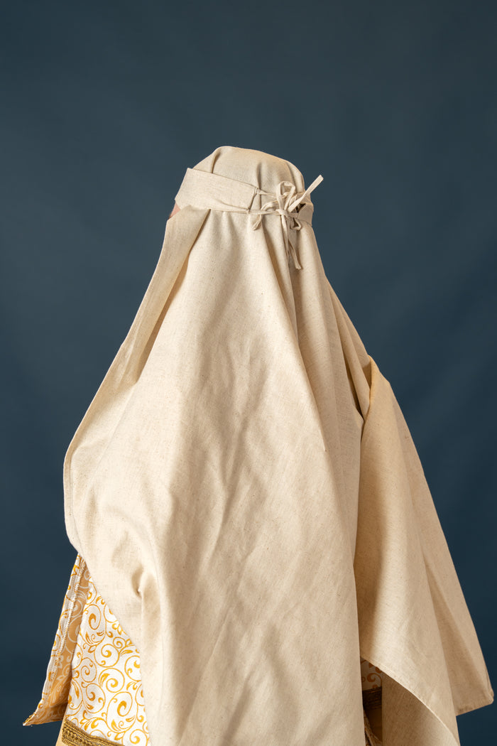 Rectangular veil, 70x200 cm, cotton-linen blend, natural