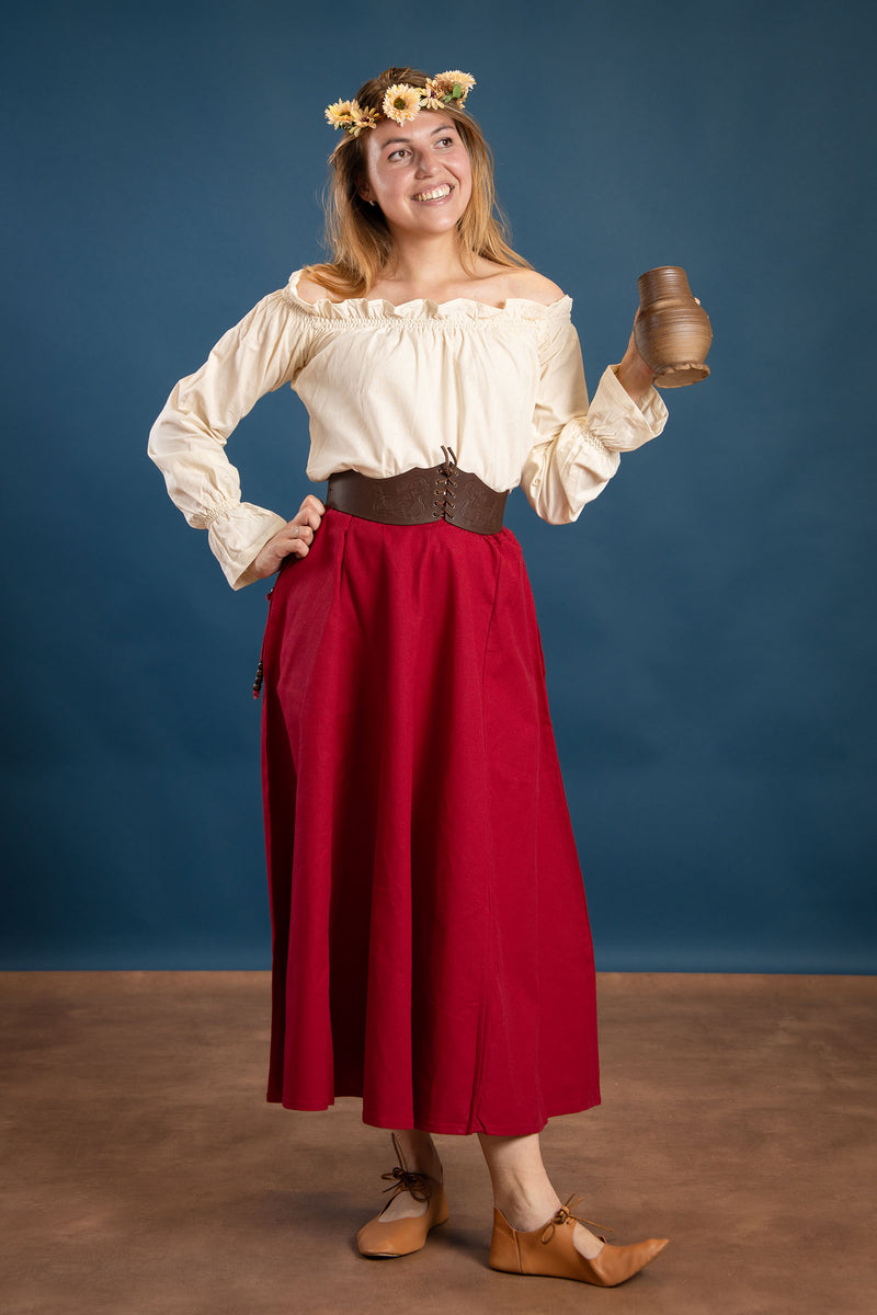 Średniowieczna spódnica Melisende, czerwona