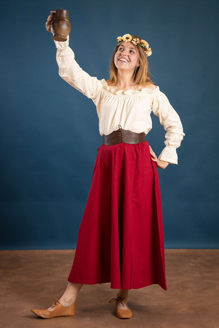 Medieval skirt Melisende, red