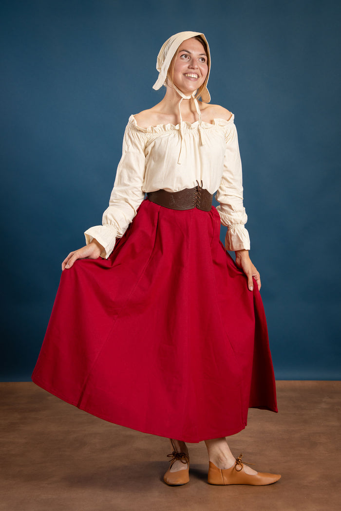 Medeltida kjol Melisende, röd