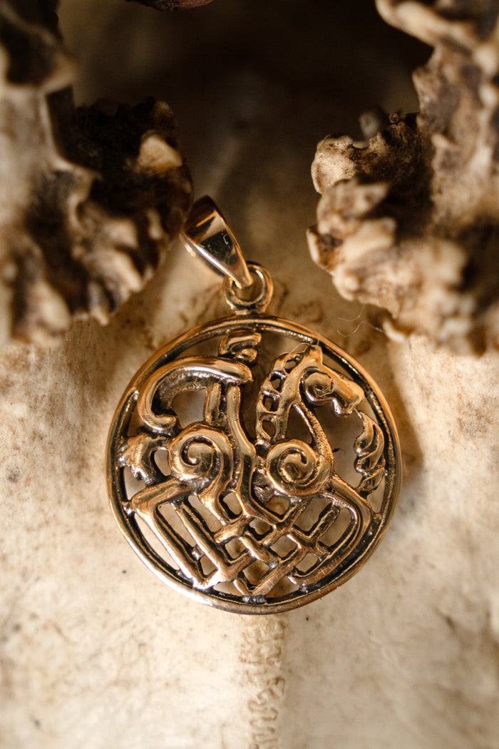 Bronzener Wikinger Anhänger Odin auf Sleipnir, Bronze