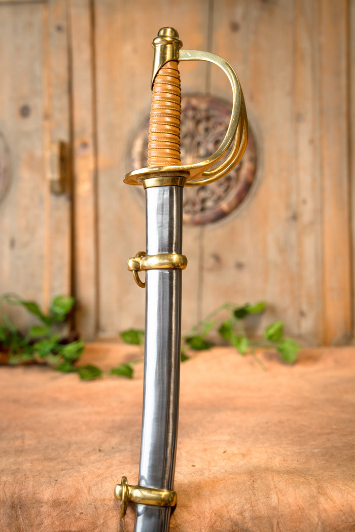 Sable del Ejército Confederado Guerra Civil Americana, semi-afilado