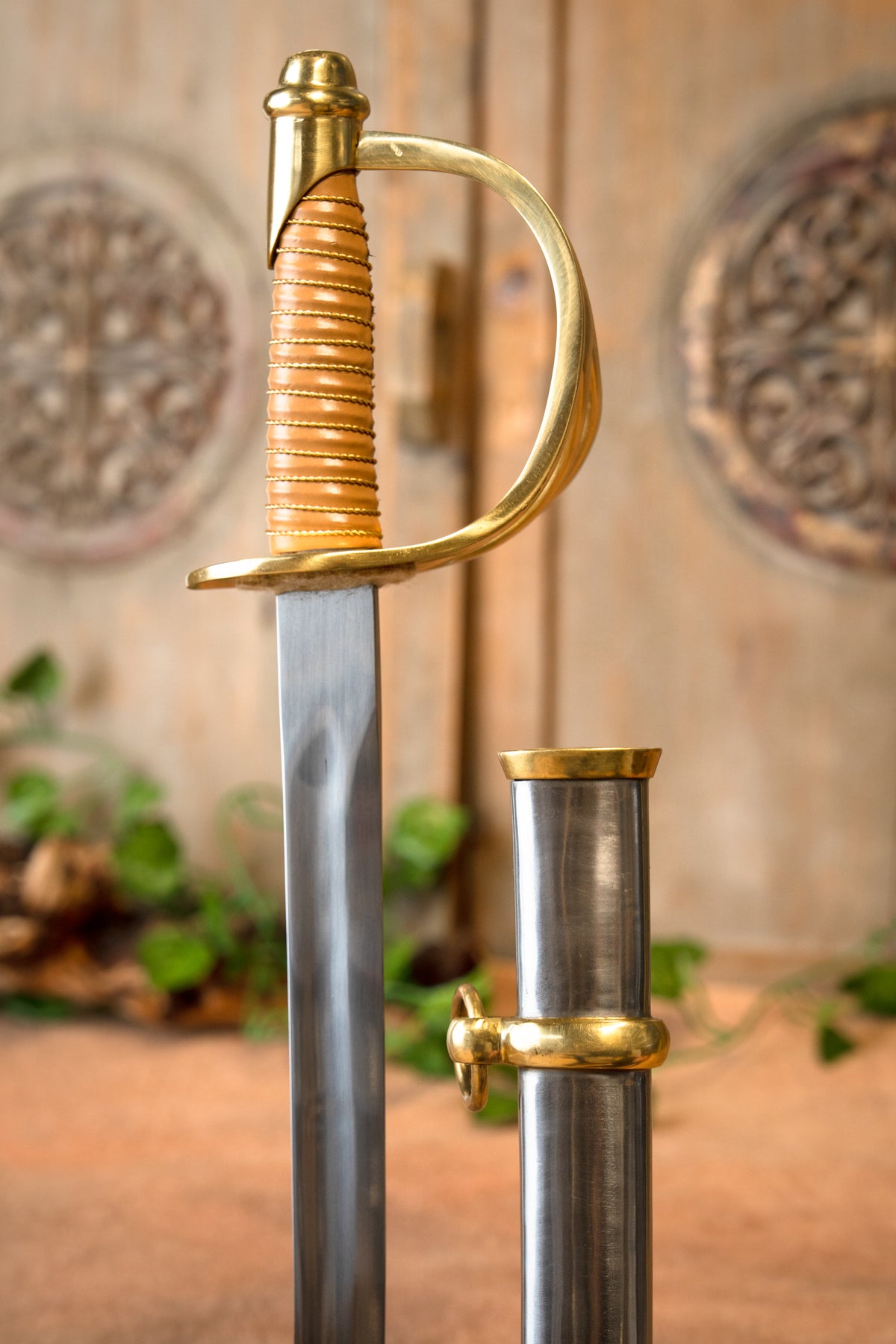 Sable del Ejército Confederado Guerra Civil Americana, semi-afilado