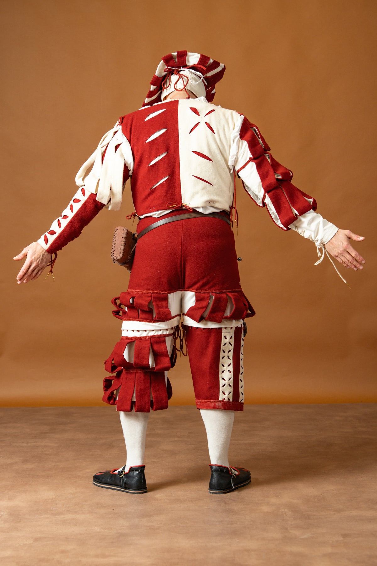 Pantaloni Lanzichenecco, misto lana, rosso e bianco