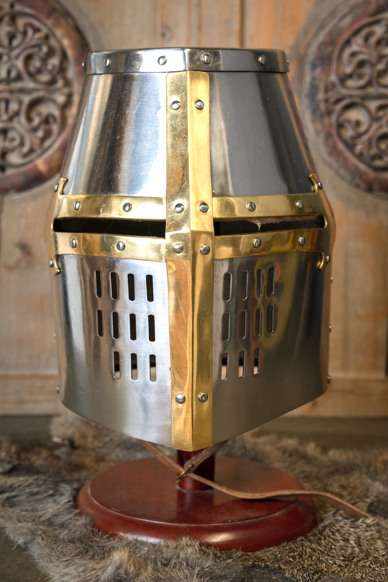 Crusader helmet, brass, 1.6 mm