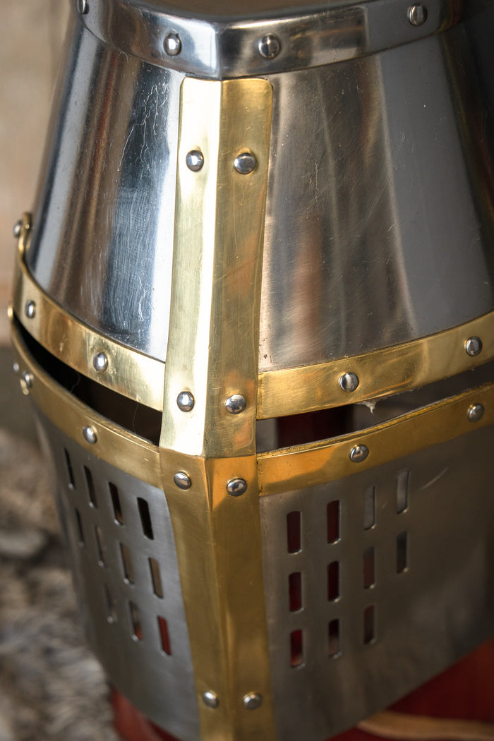 Crusader helmet, brass, 1.6 mm