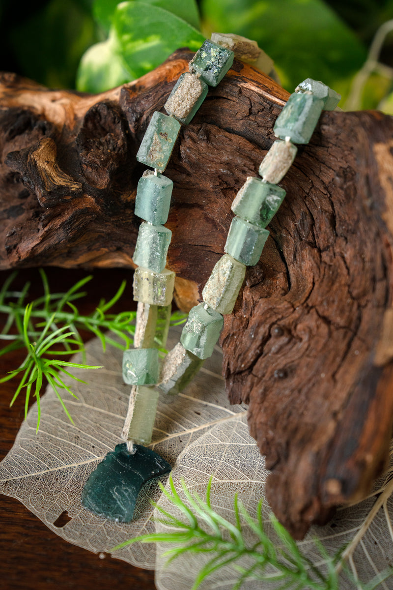 Glaskralen viking ketting, 35 kralen