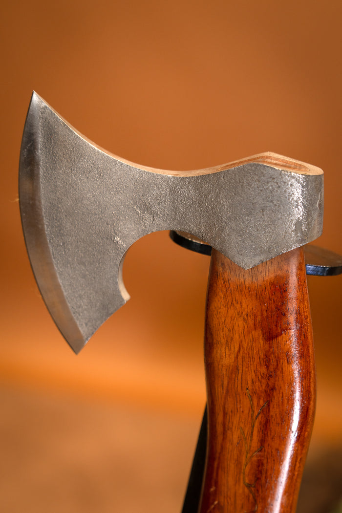 Traditional wood chopping axe, semi-sharp
