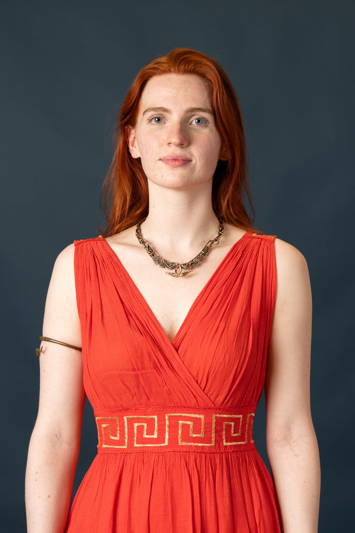 Goddess dress Penelope, coral red