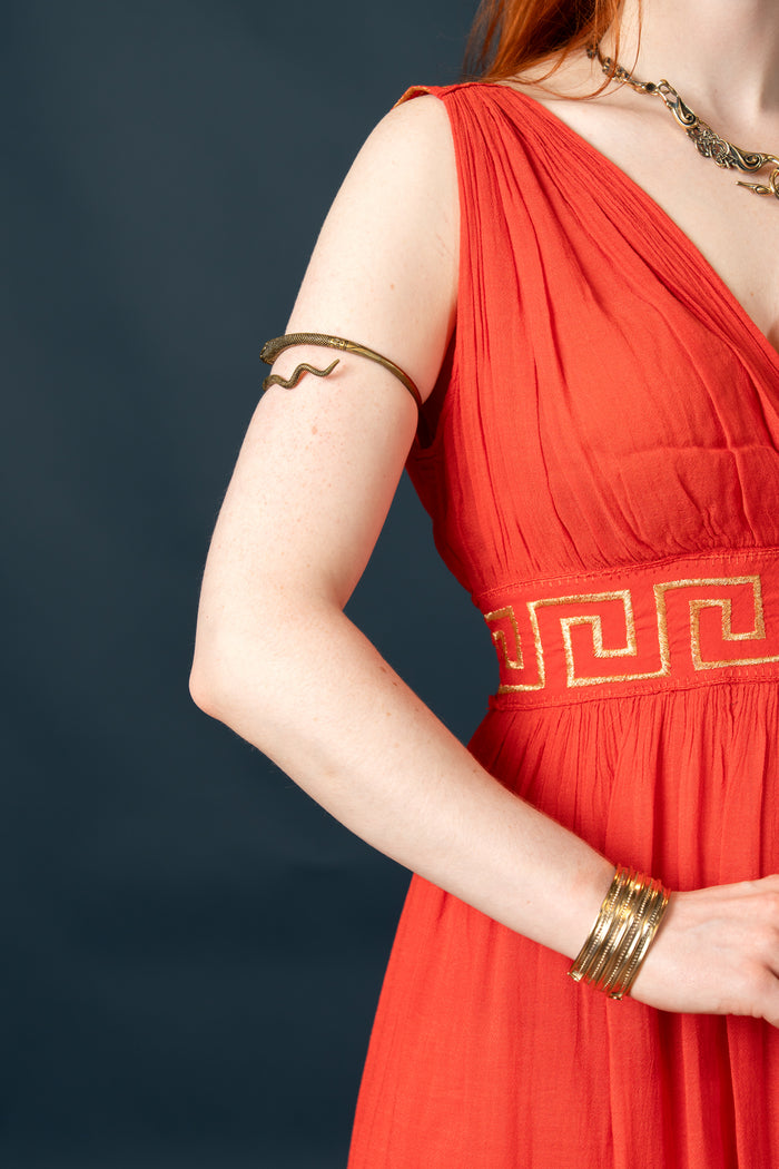 Goddess dress Penelope, coral red