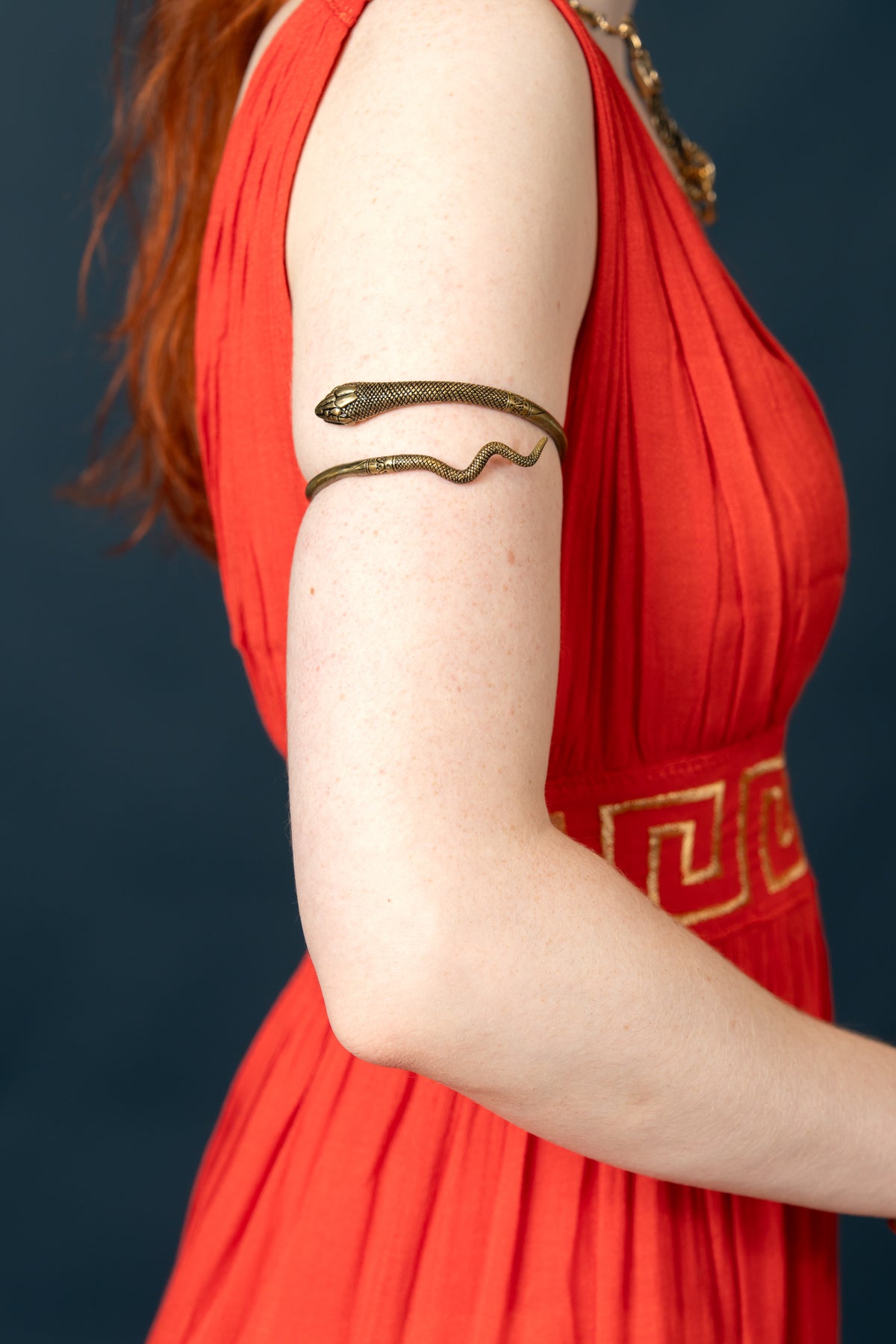 Romeinse bovenarmband met slang Pompeii, brons