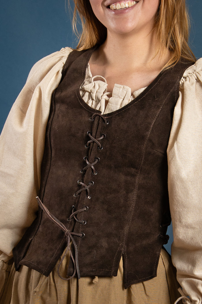 Cathy dames doublet, suède, bruin