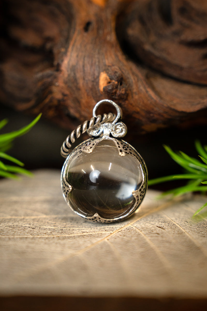 Gotland Viking mountain crystal M, silvered bronze