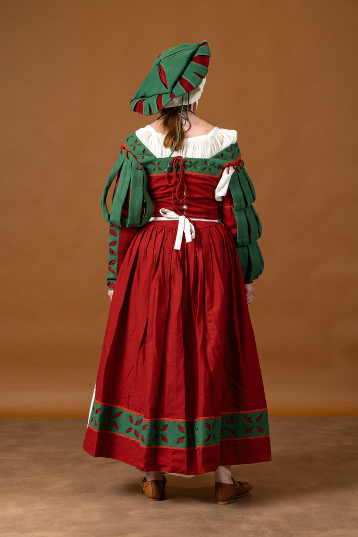 Apron with lace, white