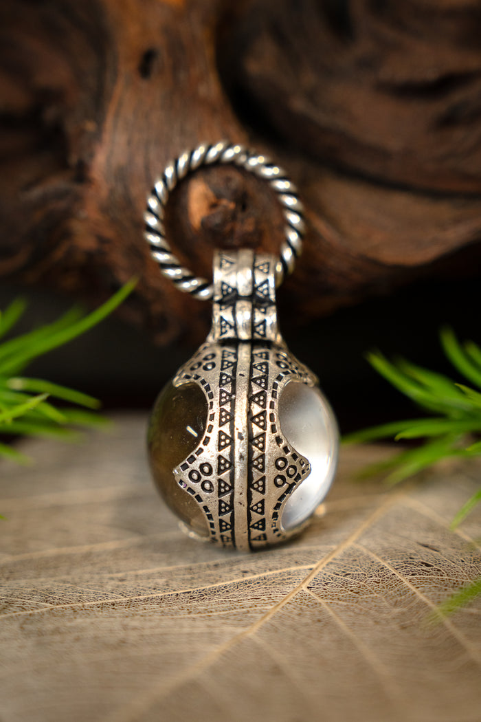 Cristal de roche viking de Gotland taille M, en bronze argenté