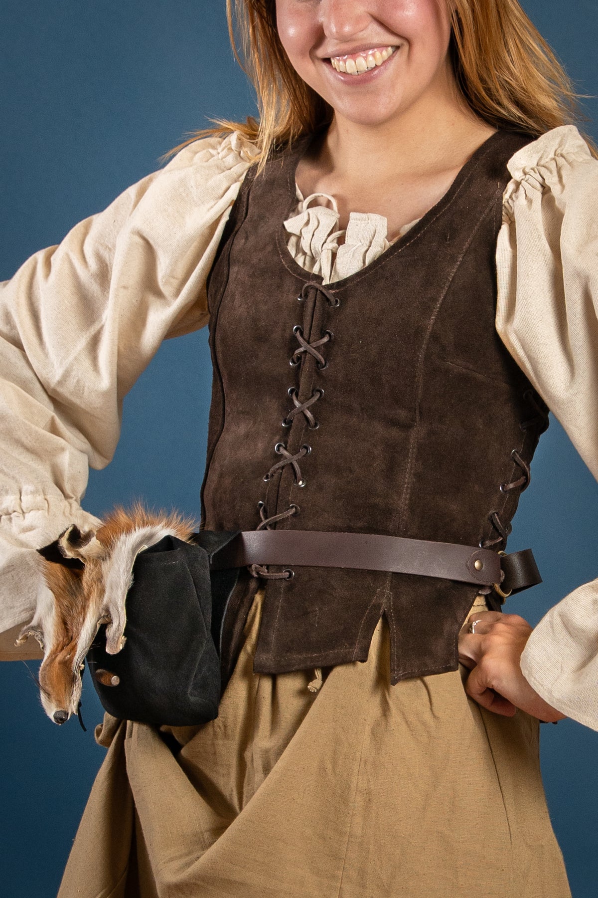 Cathy dames doublet, suède, bruin