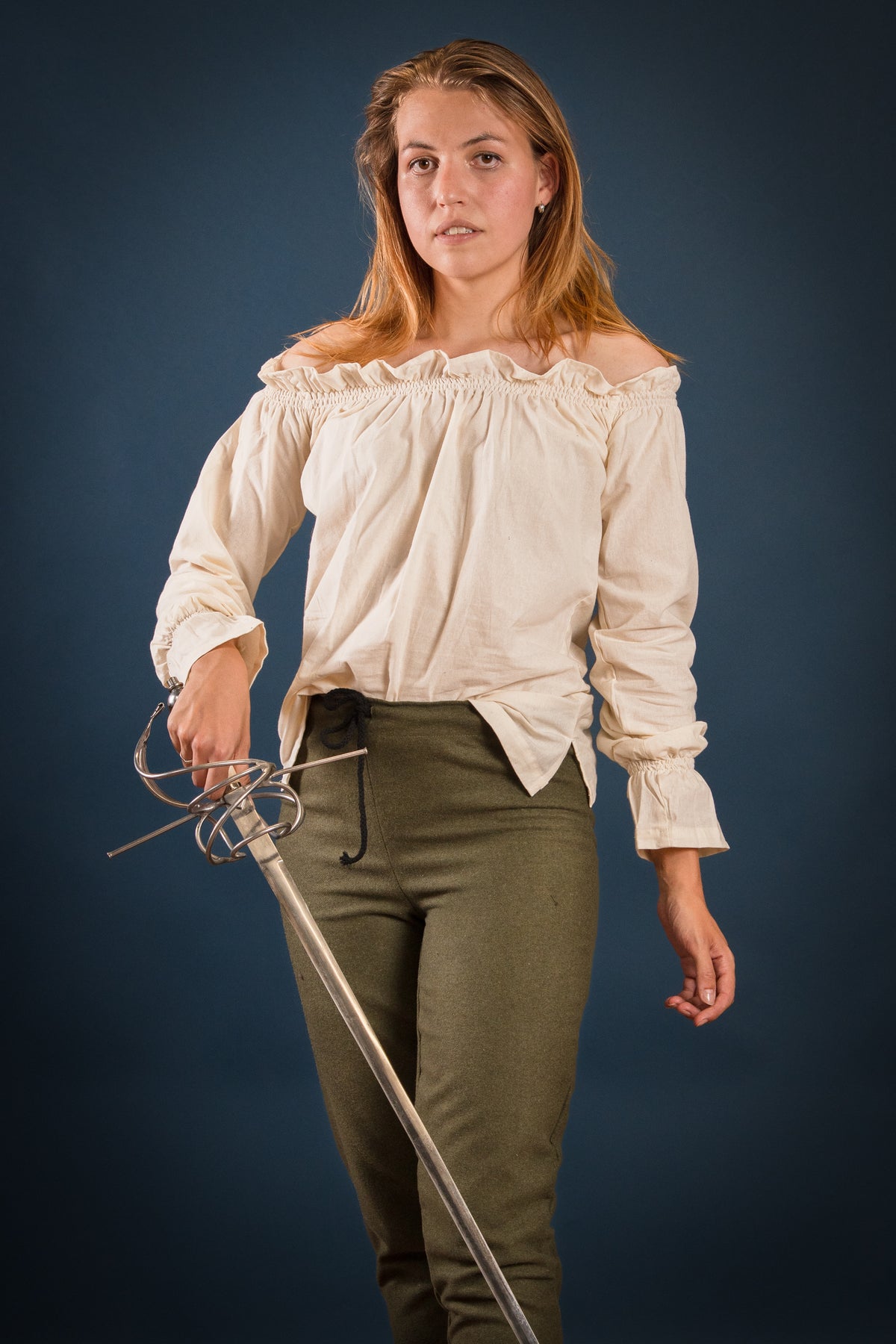 Spodnie damskie Skjoldehamm, oliwkowozielone, mieszanka wełny