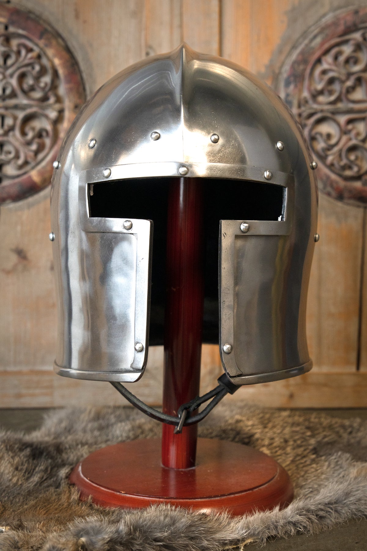 Italiaanse Barbute Avant, circa 1440 AD, 2 mm (battle-ready)