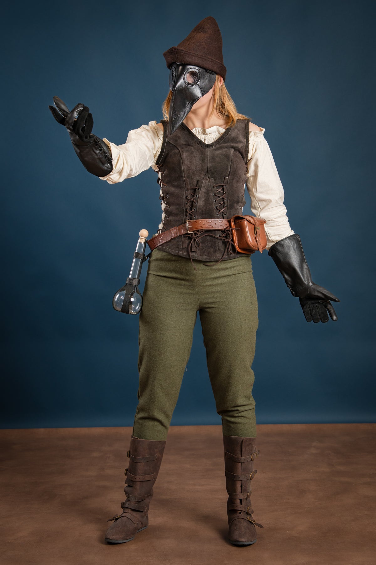 Spodnie damskie Skjoldehamm, oliwkowozielone, mieszanka wełny