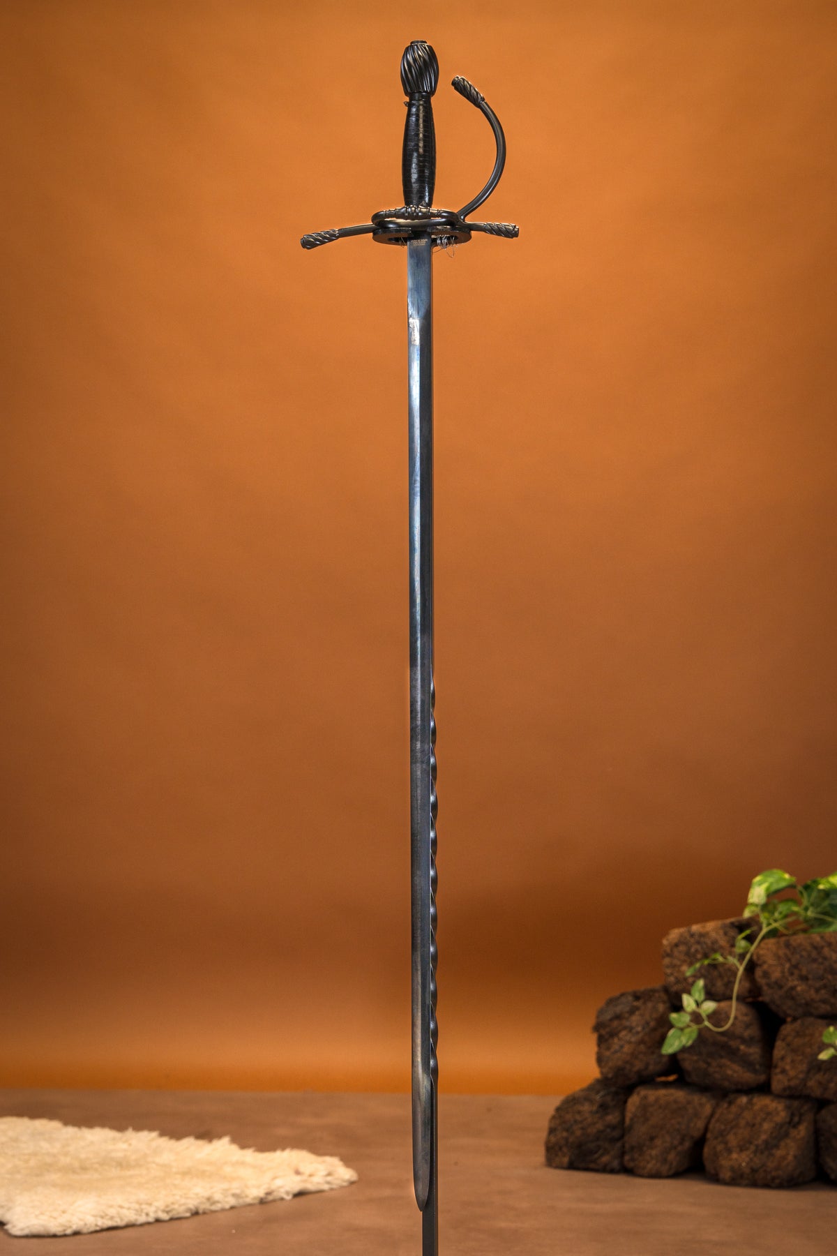 Rapier pirata negro Jack, semi-afilado