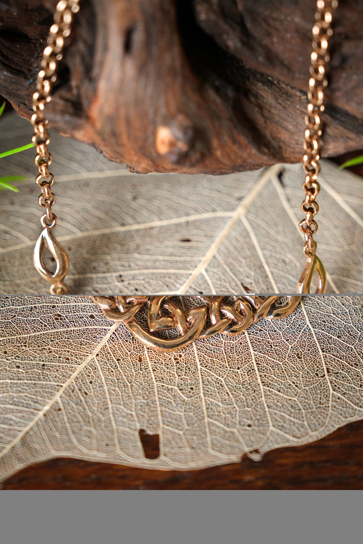 Celtic knot necklace, bronze