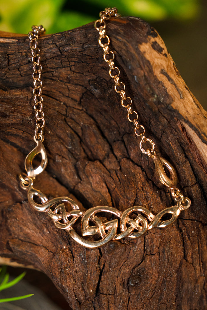 Celtic knot necklace, bronze