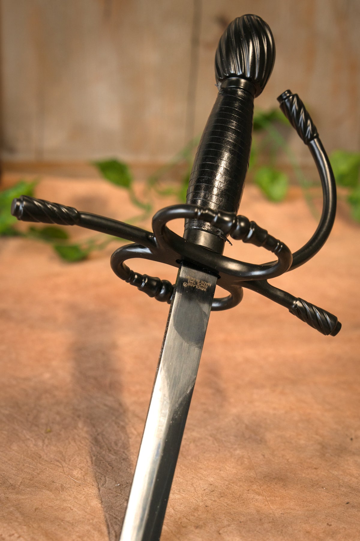 Rapier pirata negro Jack, semi-afilado