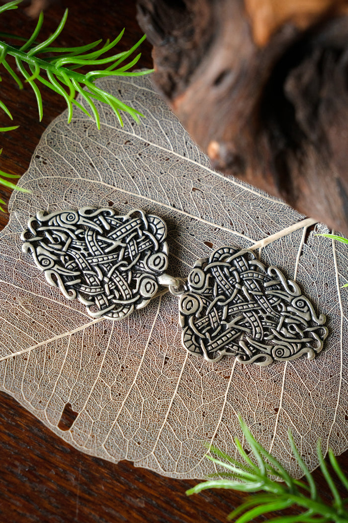 Irish cloak clasp, silvered bronze
