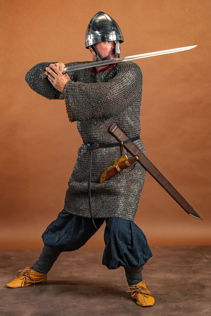 Hauberk, płaskie pierścienie, okrągłe nity, 8 mm