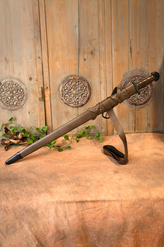 Vikingzwaard Bjorn met luxe schede, semi-scherp