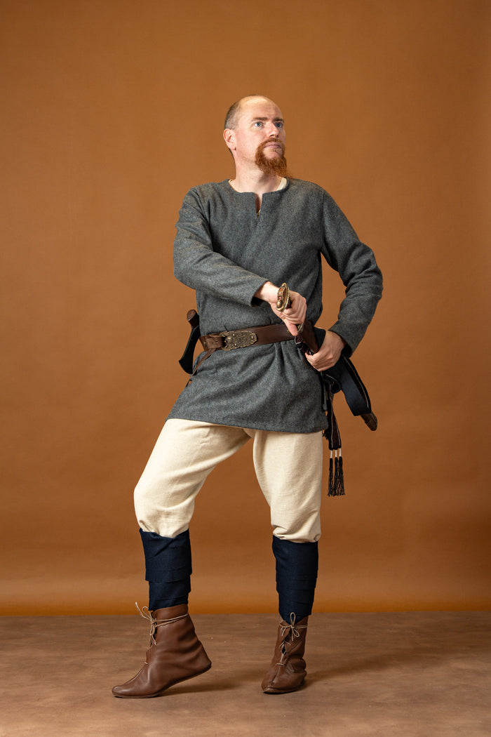 Viking tunic Lodin, dark gray, wool blend