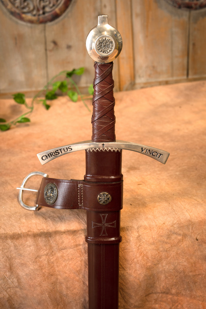 Middelalderligt tempelridder-sværd Bohemond II, semi-skarpt