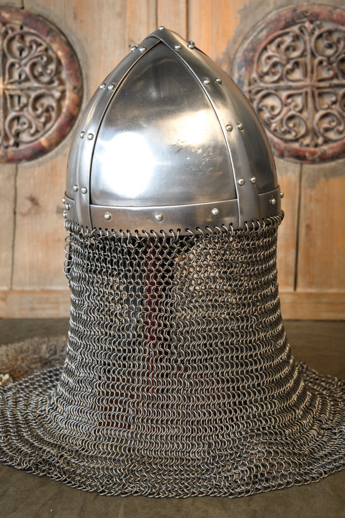 Casco vikingo tipo gafas con cota de malla, 1,6 mm
