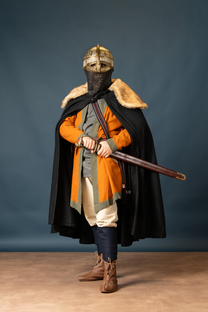 Fur cloak John, black, wool mix