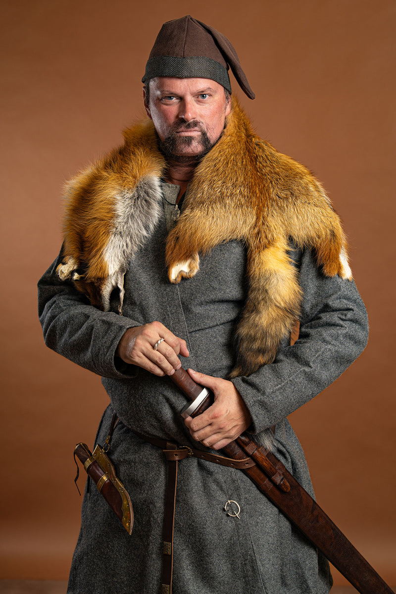 Caftán Gustav, gris, mezcla de lana