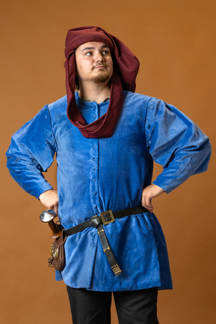 Houppelande Cesare, veludo, azul