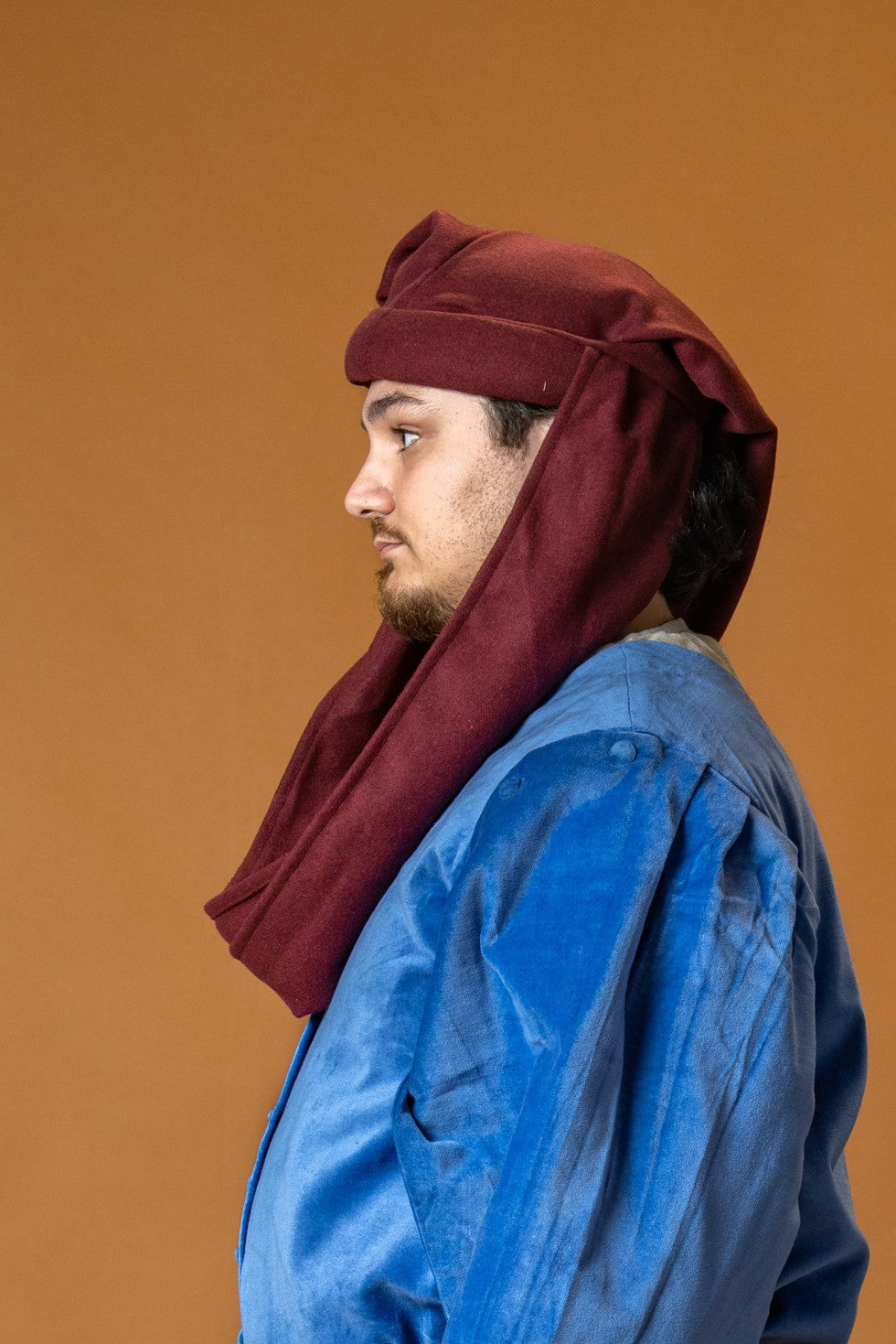 Chaperon Rogier van der Weyden, mélange de laine, bordeaux rouge