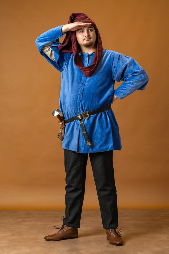 Houppelande Cesare, veludo, azul