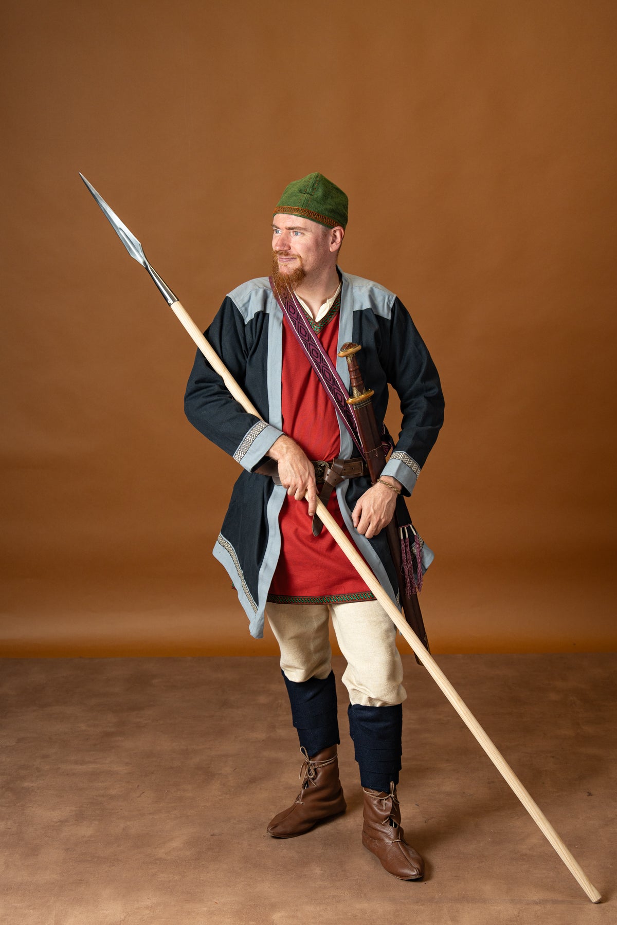 Donkerrode Viking tuniek