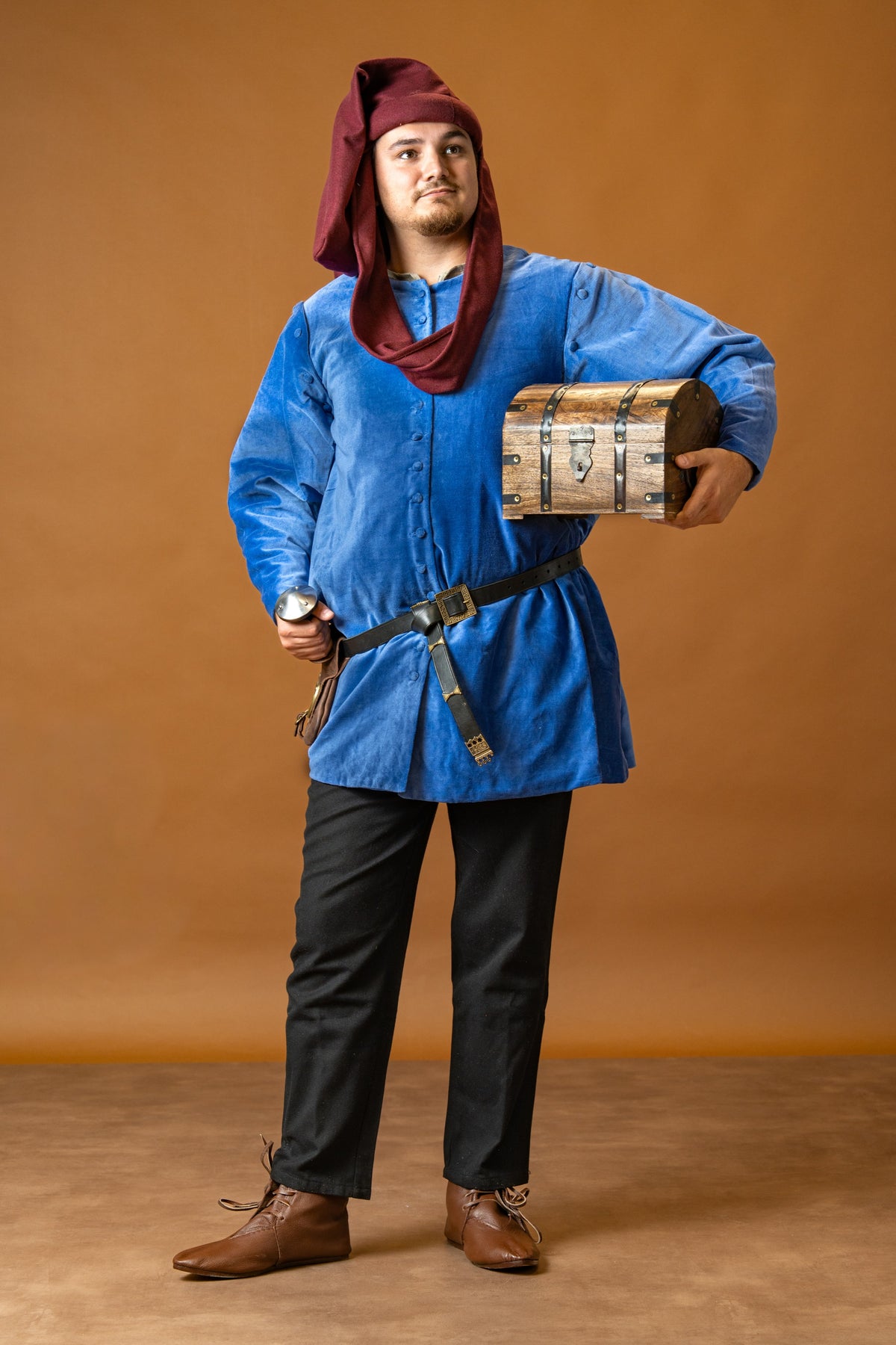 Houppelande Cesare, veludo, azul