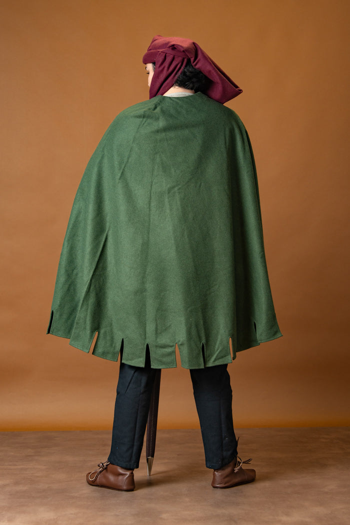 14th century cloak Bockstenman, heuke, wool, green